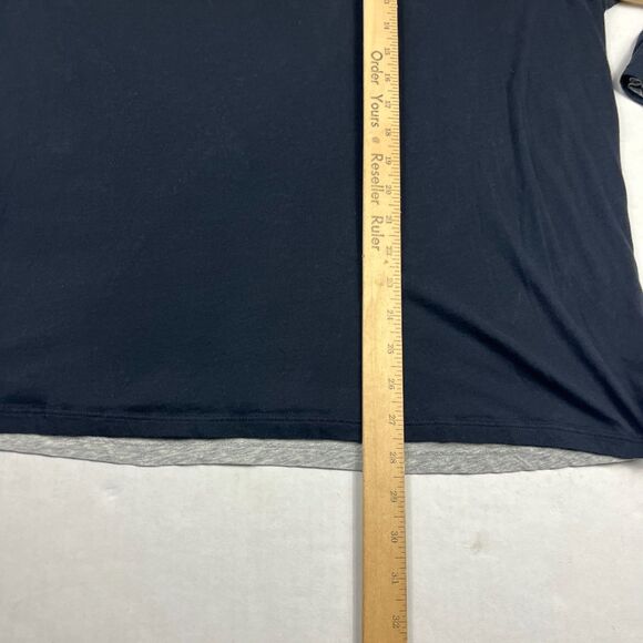 Vince Mens Double Layer Long Sleeve Crew Neck T-Shirt Black Gray Soft Tee XL - Picture 6 of 10